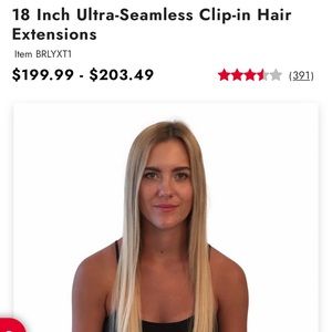 Barely Xtensions Seamless human hair 18” clip in extensions